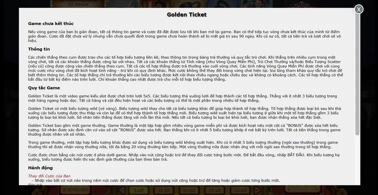 Chinh Phục Siêu Phẩm Game Nhanh Golden Ticket Tại VaoBet Với Giải Thưởng Khủng