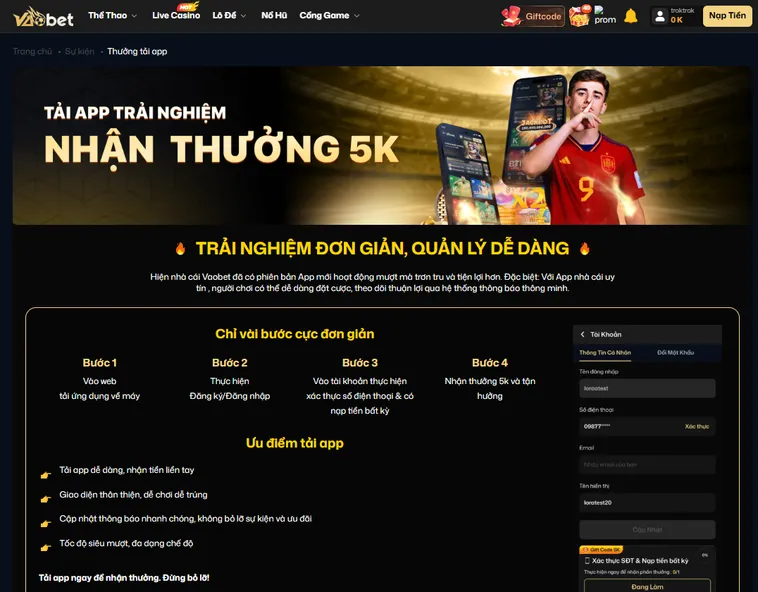 Hướng Dẫn Nhận Thưởng Cho Mọi Người Chơi Tham Gia Đặt Cược Tại VaoBet
