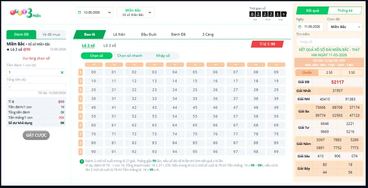 Chinh Phục Đỉnh Cao Lô Đề 3 Miền Tại VaoBet Với Tỷ Lệ Trả Thưởng Khủng