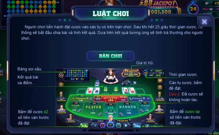 Chinh Phục Siêu Phẩm Nổ Hũ Baccarat Lucky 88 Tại VaoBet Với Giải Thưởng Khủng