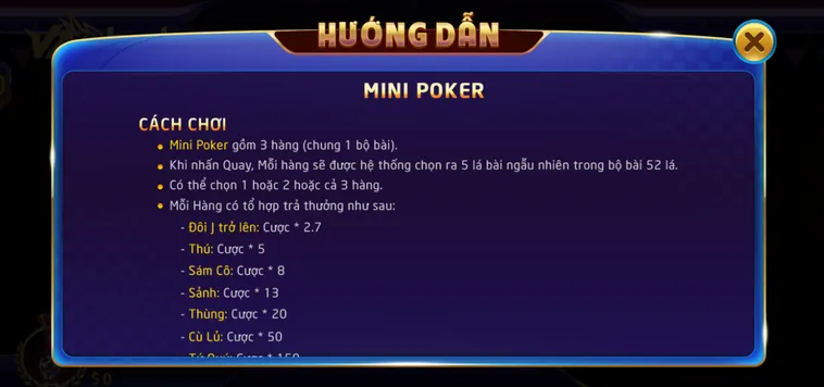 Chinh Phục Siêu Phẩm Table Game Mini Poker Tại VaoBet Với Giải Thưởng Khủng