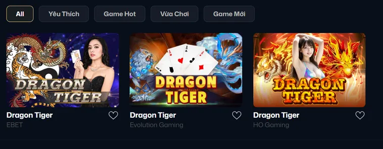 Chinh Phục Đỉnh Cao Game Bài Dragon Tiger Tại VaoBet Với Tỷ Lệ Thưởng Khủng